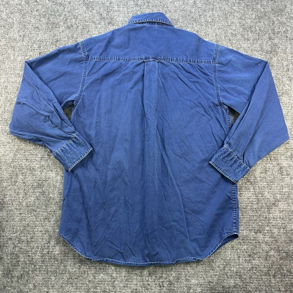 Vintage 90s Looney Tunes Shirt Men XS Blue Chambray Tweety Warner Bros Studio - Picture 8 of 14